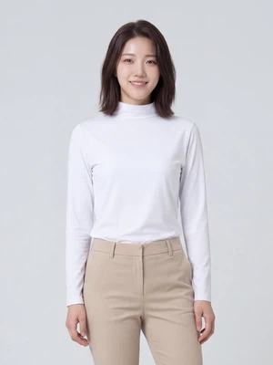 이지쿨 여성 반목 베이스 레이어(S)(화이트)