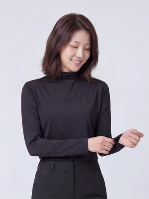 이지쿨 여성 반목 베이스 레이어(L)(블랙)