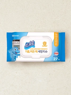 스카트 기름＆찌든 때 세정 티슈 캡형 27매