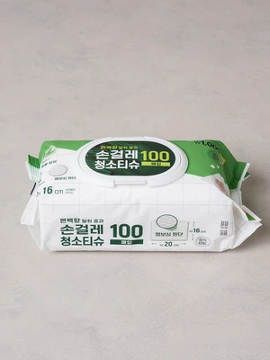 편백 탈취 손걸레 청소 티슈 20 X 16 cm 100매입
