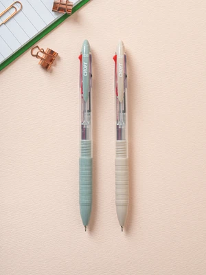 3색 초저점도 볼펜 0.38 mm 2개입 아이블루