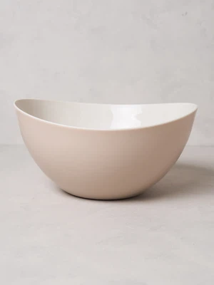 투톤 타원형 PP 볼 25.5 cm 베이지