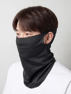 메시 귀걸이 쿨 스카프 블랙