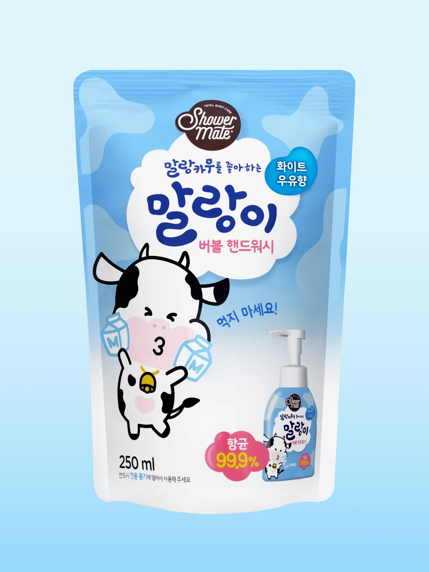 샤워메이트 말랑이 핸드워시 리필 250ml 화이트우유향