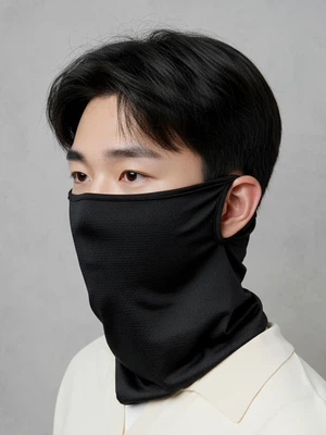 귀걸이식 메쉬 스포츠 스카프 블랙