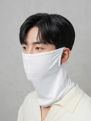 귀걸이식 메시 스포츠 스카프 화이트