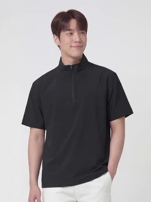 남성용 라이트 반집업티(XL)(블랙)