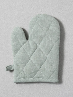 샴브레이 줄무늬 주방 장갑 15 X 20 cm 그린