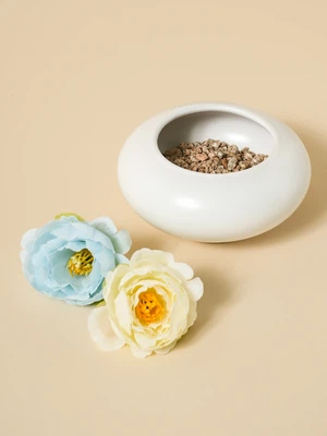 화이트 수반 도기 화병