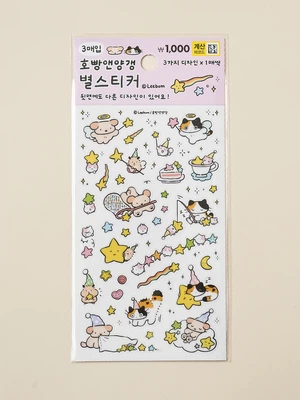 [다이소X이봄] 호빵앤양갱 스티커 3매입 별