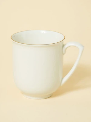 화이트 금장 라인 U형 머그 350 ml