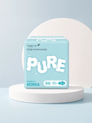 [개당 100원]퓨어 깨끗한 생리대 중형 10 P