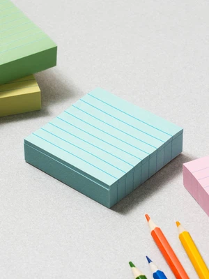 파스텔 라인 점착메모지75X75 mm(180매/유선)_블루