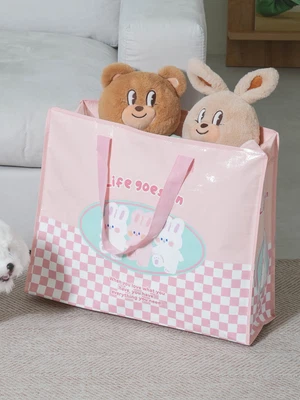 지퍼형 디자인 타포린 백 토끼