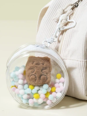인형 보관 키링 원형 파우치 12 cm 투명