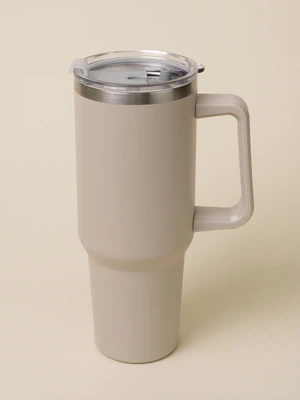 대용량 핸들 텀블러 1200 ml 베이지