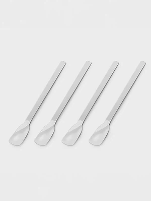 스텐레스 일자 손잡이 티스푼 4개입