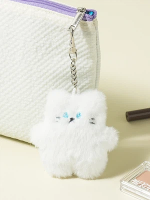 고양이 봉제 키링 화이트