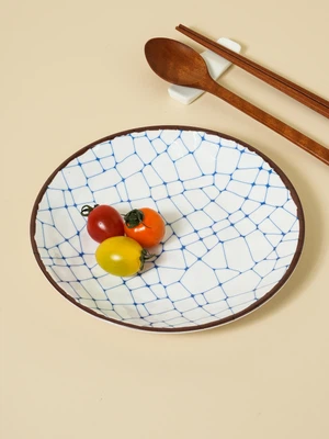 와풍 패턴 멜라민 접시 21.5 cm