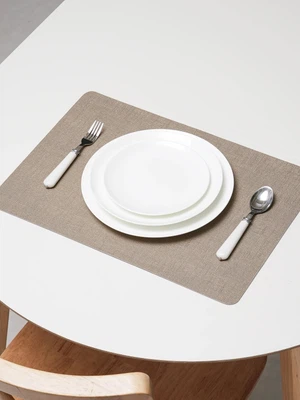 가죽풍 둥근 사각 테이블 매트 43 X 30 cm