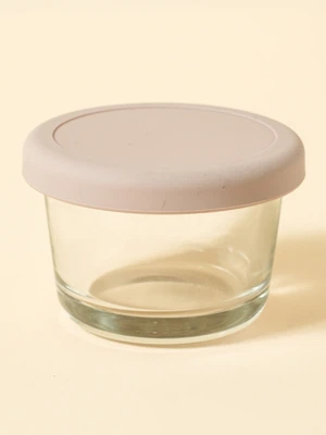 실리콘 뚜껑 원형 내열 유리 찬통 130 ml
