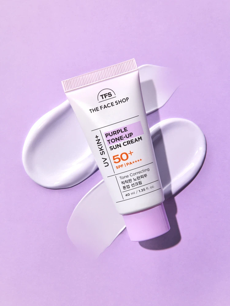 더페이스샵 UV스킨 플러스 퍼플 톤업 선크림 40 ml