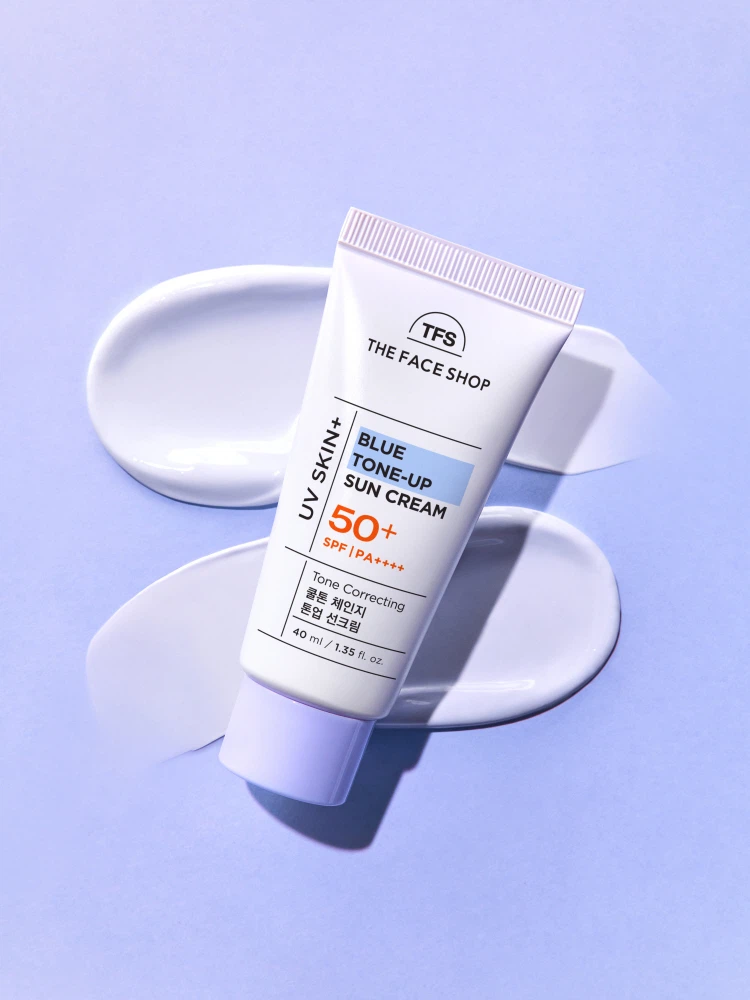 더페이스샵 UV스킨 플러스 블루 톤업 선크림 40 ml