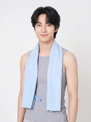 단색 스포츠 타월 L 블루
