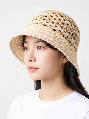 패턴 짜임 벙거지 모자