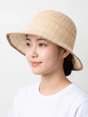 와이드챙 짜임 벙거지 모자 아이보리