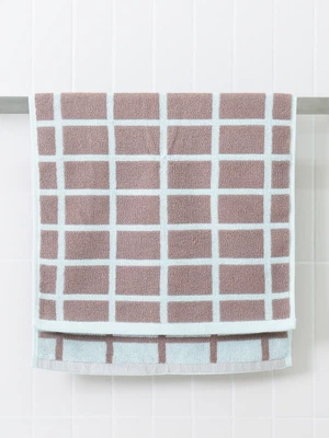 항균 처리 패턴 세면 타월 40 X 80 cm 브라운