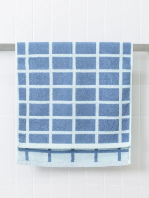 항균 처리 패턴 세면 타월 40 X 80 cm 블루