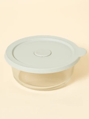 실리콘 뚜껑 스팀홀 내열 유리 밥 용기 350 ml