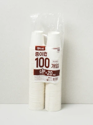 [개수 UP] 무지 종이컵 184 ml 100개입