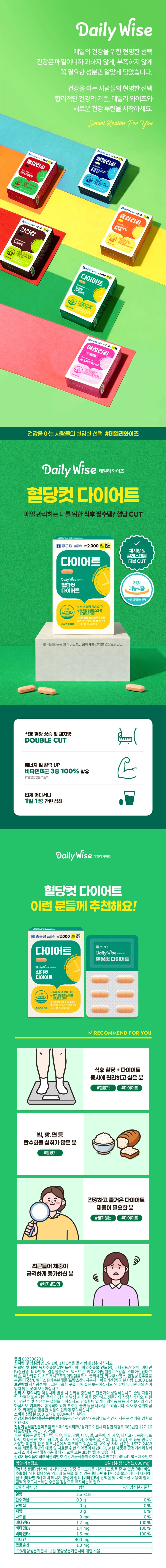 CKD Healthcare Daily Wise Blood Sugar Cut Diet 12 Tablets (12-Day Supply)