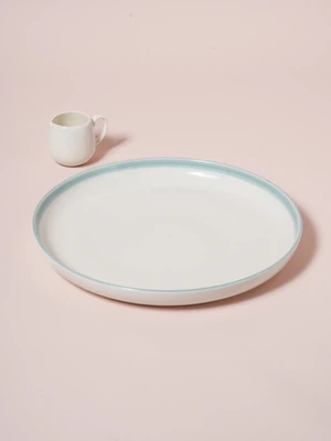 구부 컬러 테두리 라인 접시 23 cm