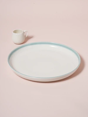 구부 컬러 테두리 라인 접시 14 cm