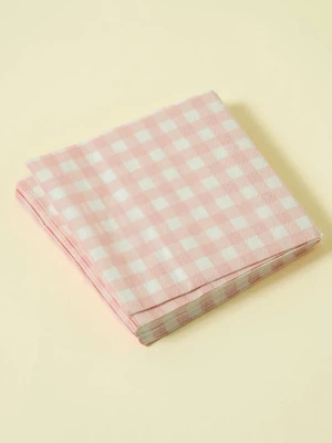 핑크 체커보드 냅킨 25 X 25 cm 20매입