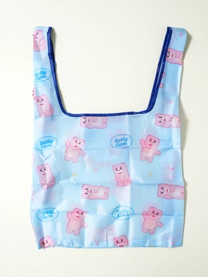 벨리곰 접이식 시장 가방 블루