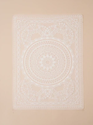 실리콘 심플 패턴 런치 매트 40 X 30 cm 원형