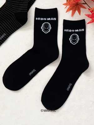 마블 캐릭터 로고 남성 중목 양말