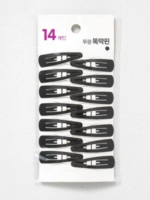 기본 헤어 똑딱핀 무광 5 cm 14개입