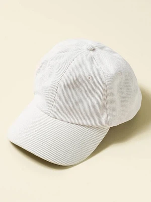 코듀로이 심플 캡 모자 아이보리