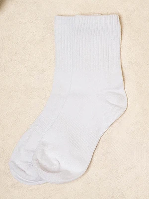 남성 골지 중목 양말 화이트 4켤레