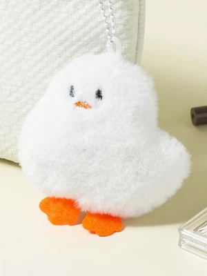 오리 봉제 키링 화이트