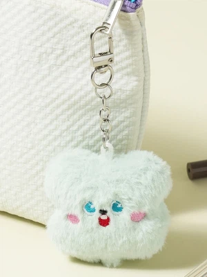 표정이 있는 클로버 봉제 키링