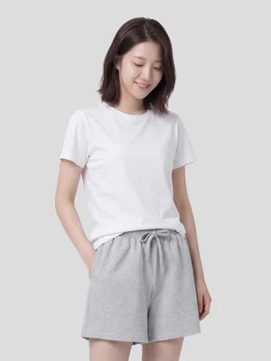 면 혼방 여성용 반바지 그레이