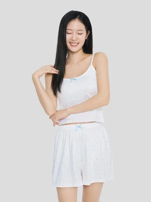 패턴 파자마 캐미솔 M 화이트