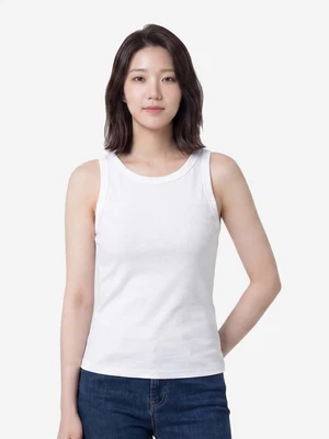 코튼 립 캡내장 캐미솔 M 화이트