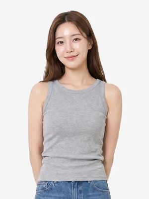 코튼 립 캡 내장 캐미솔 M 그레이